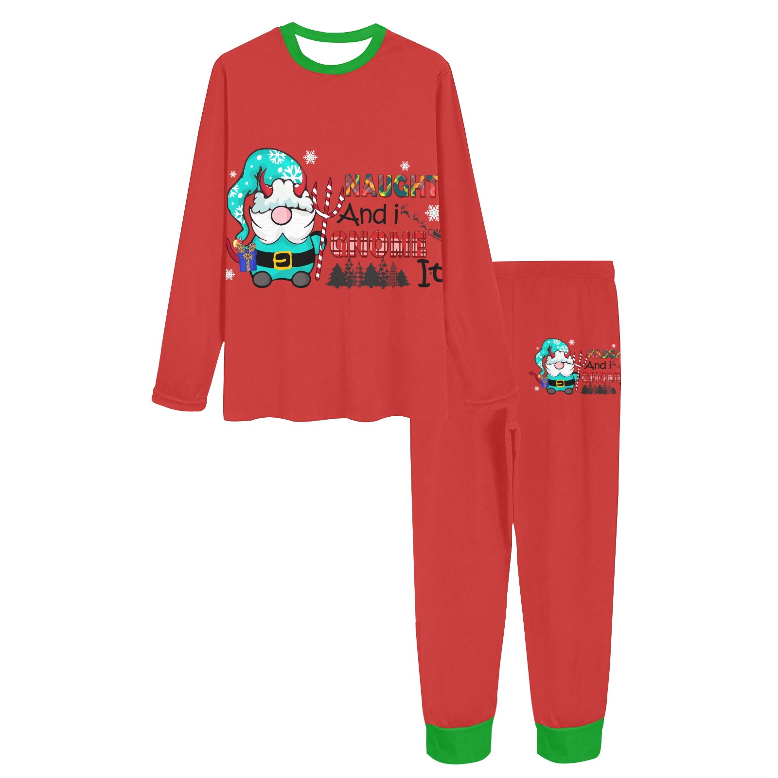 Naughty And I Gnome It (R) Women's All Over Print Pajama Set