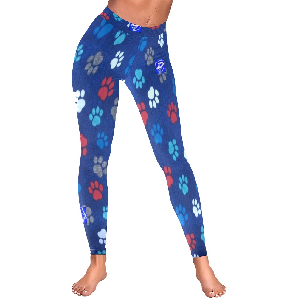 Dionio Clothing - Wild Dogz Leggings (Ladies) Women's Low Rise Leggings (Invisible Stitch) (Model L05)