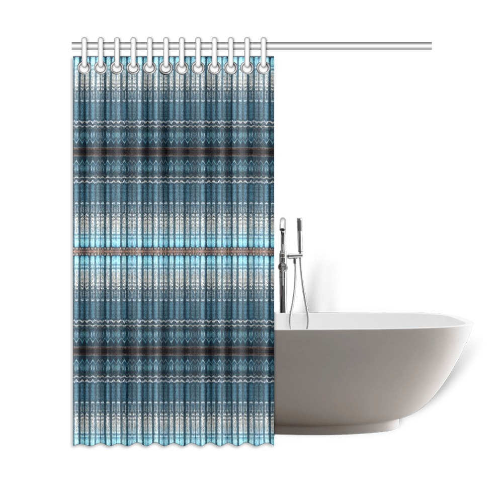 fabric pillar's, dark blue, repeating pattern Shower Curtain 69"x72"