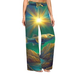 Celestial Swim Women's Wide Leg Lounge Pants (Model L77)