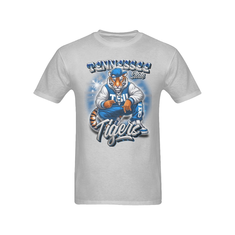 TSU TIGER-WHITE Men's T-Shirt in USA Size (Front Printing Only)
