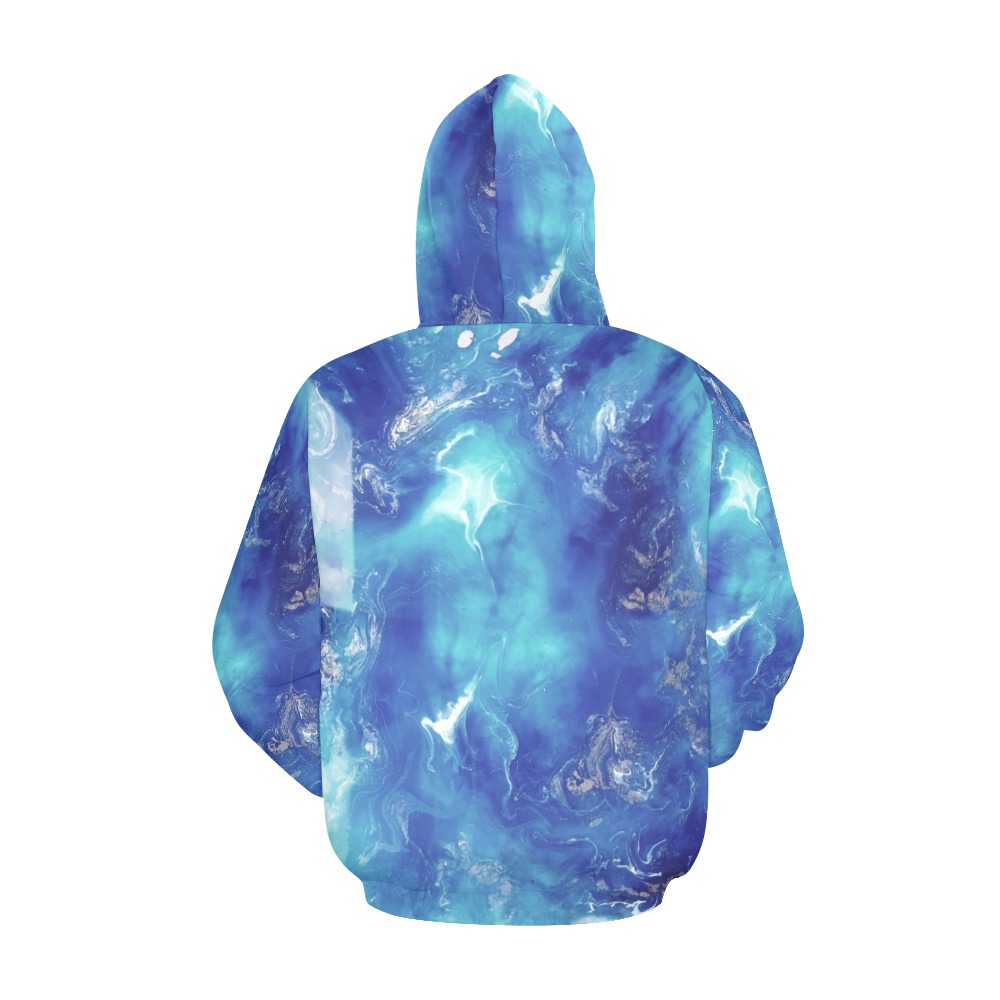 Encre Bleu Photo All Over Print Hoodie for Men (USA Size) (Model H13)