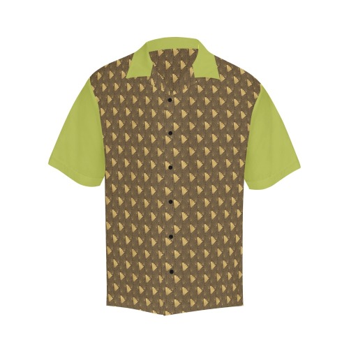 Art Deco - Green & Gold Hawaiian Shirt (Model T58)