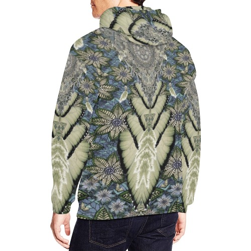 flowers  4 chains vneck All Over Print Hoodie for Men (USA Size) (Model H13)