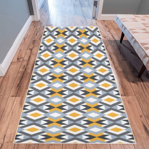 Retro Angles Abstract Geometric Pattern Area Rug 9'6''x3'3''