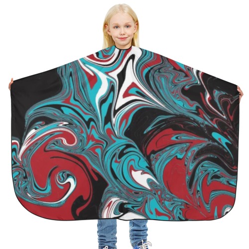Dark Wave of Colors Hair Cutting Cape for Kids