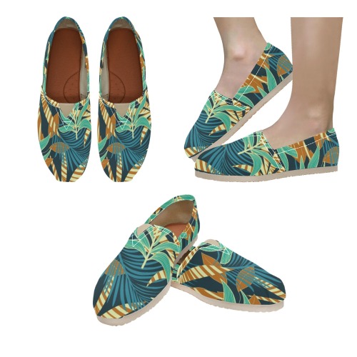 Tropical Exotic Leaves Women's Classic Canvas Slip-On (Model 1206)