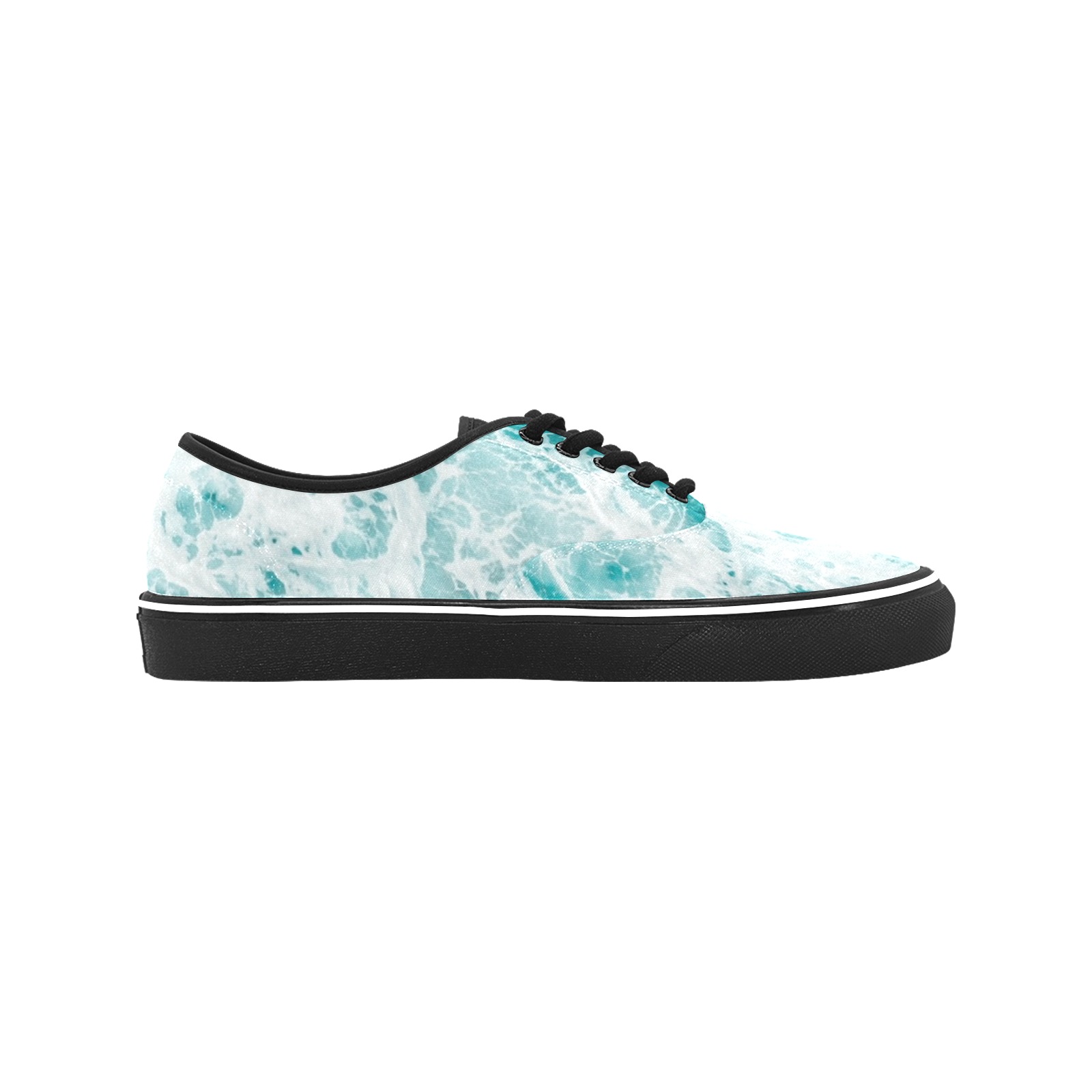 Tropical Water - white water waves Classic Men's Canvas Low Top Shoes (Model E001-4)