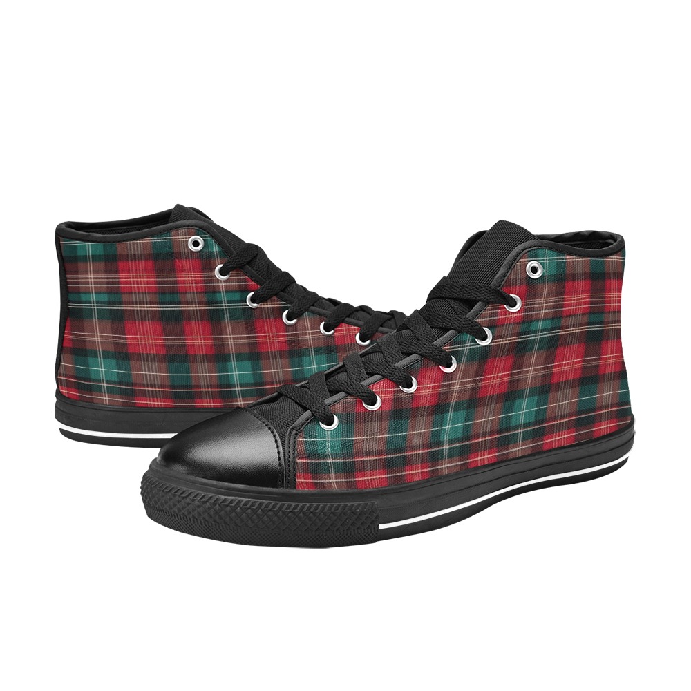 Sexy Plaid Women's Classic High Top Canvas Shoes (Model 017)