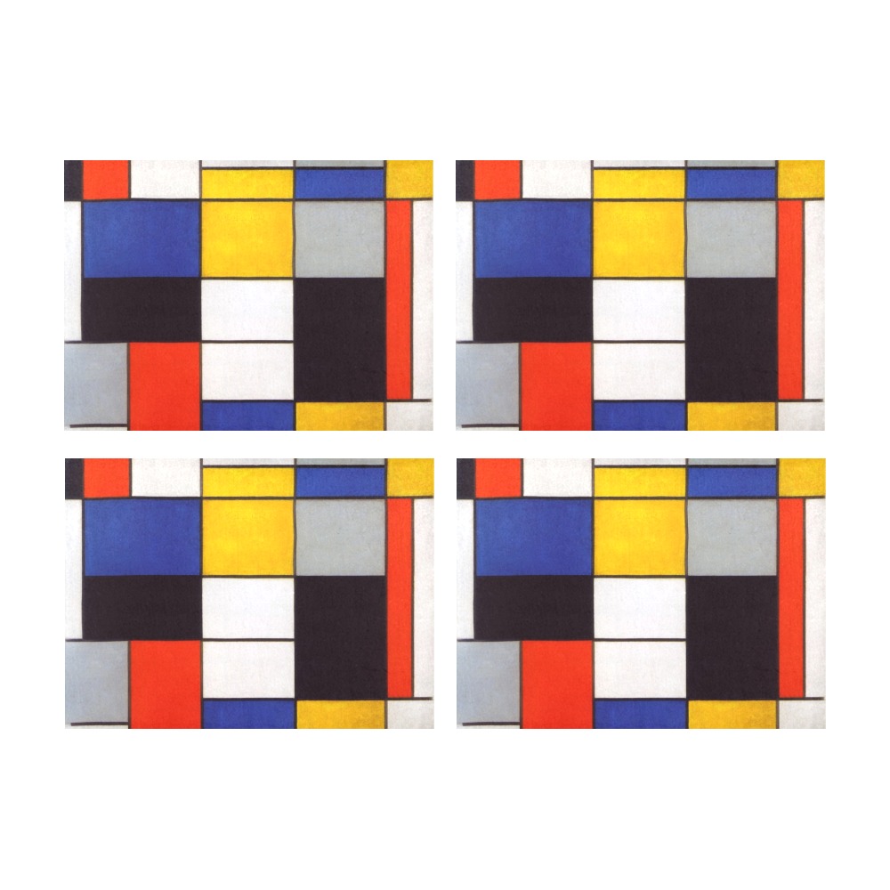 Composition A by Piet Mondrian Placemat 14’’ x 19’’ (Set of 4)