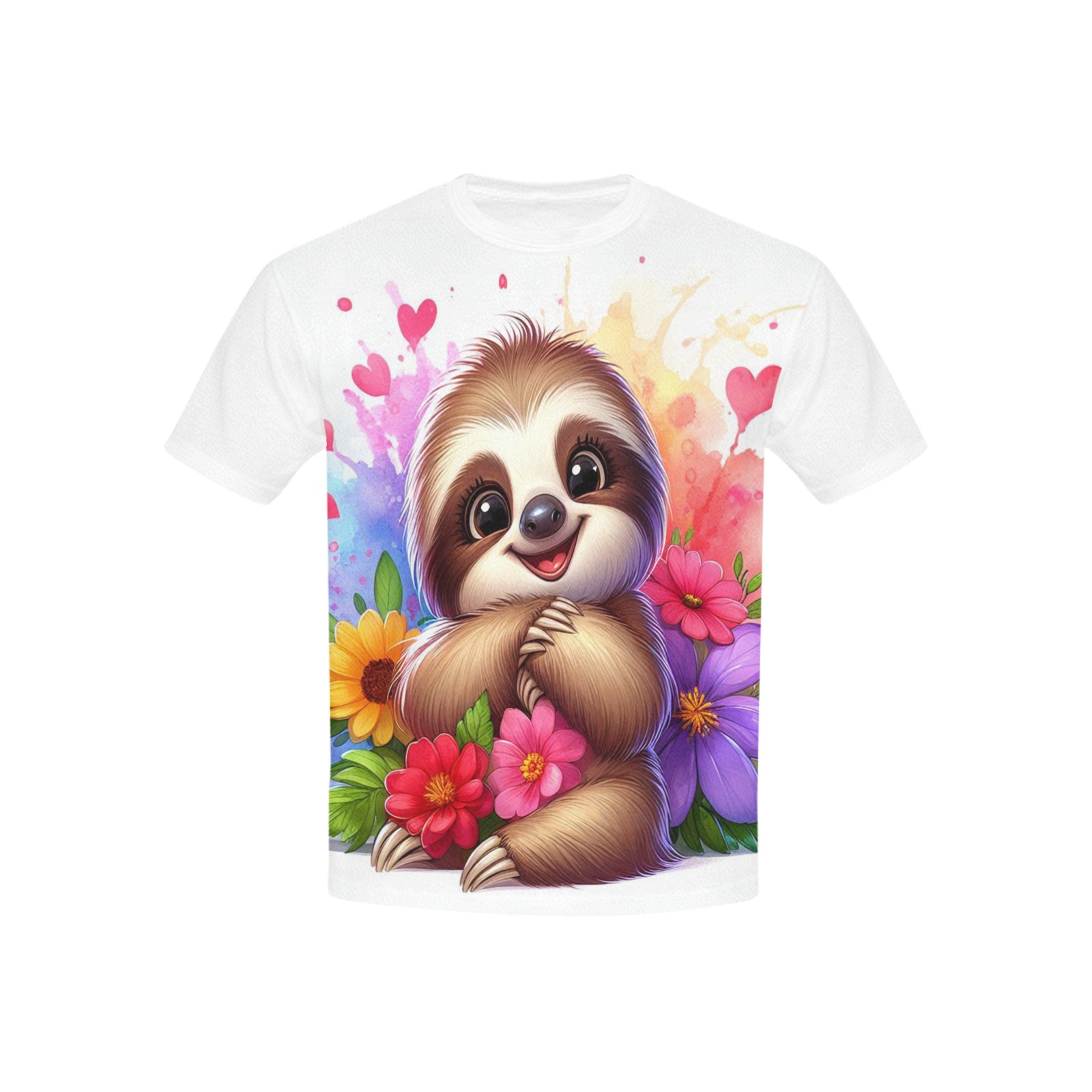 Watercolor Sloth 3 Kids' All Over Print T-shirt (USA Size) (Model T40)