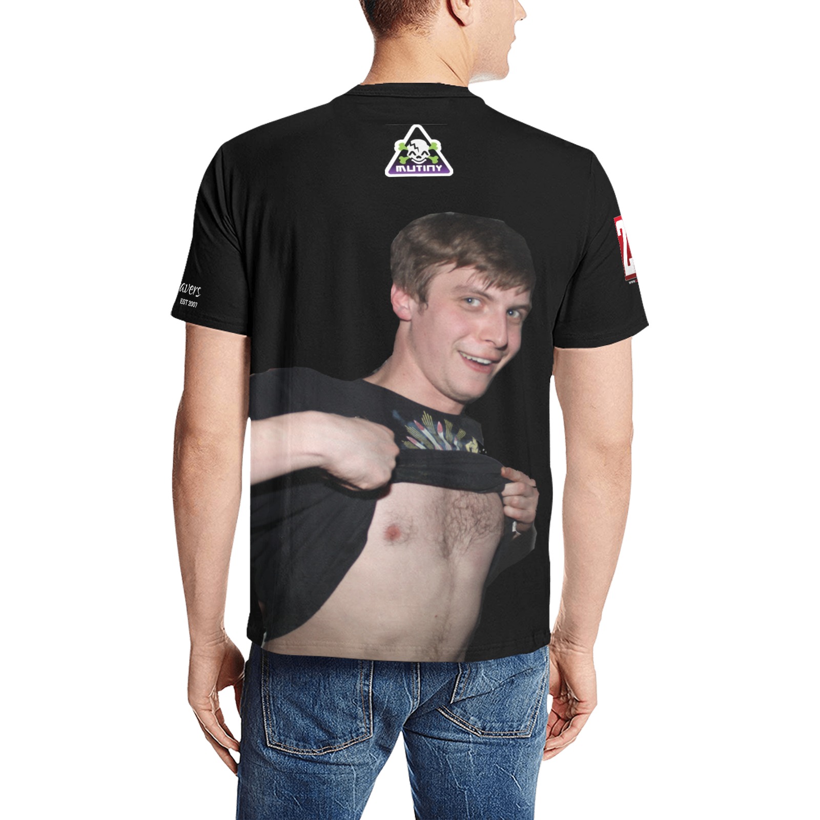 Shane Mutiny Shirt Men's All Over Print T-Shirt (Solid Color Neck) (Model T63)