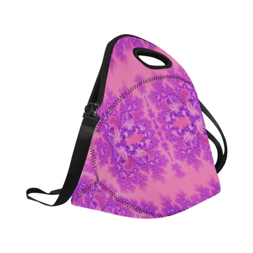 Purple and Pink Hydrangeas Frost Fractal Neoprene Lunch Bag/Large (Model 1669)