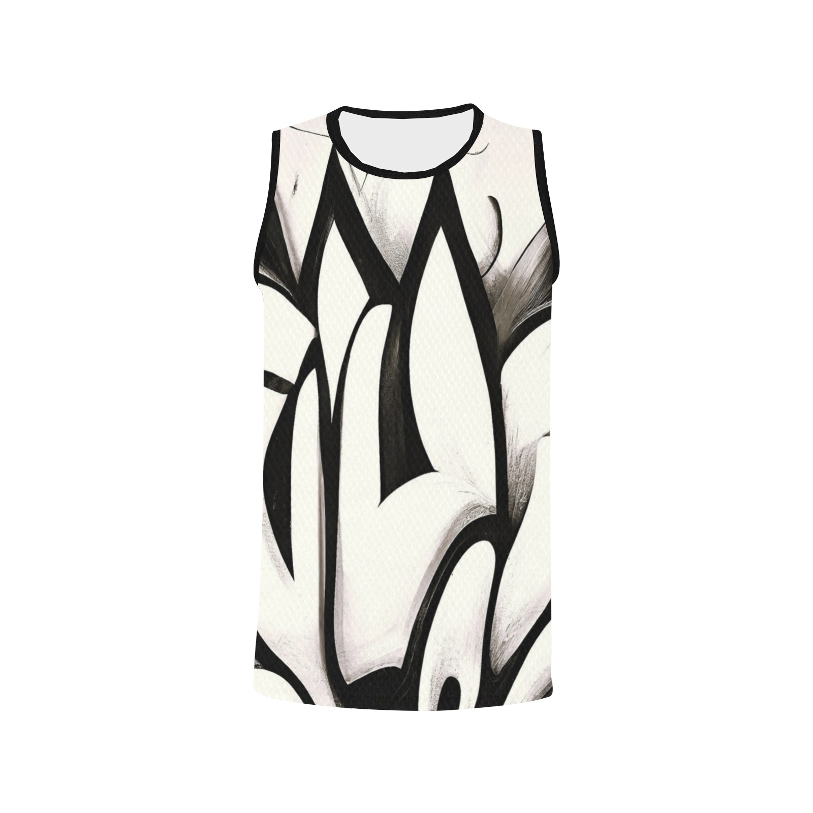 black and white graffiti style All Over Print Basketball Jersey