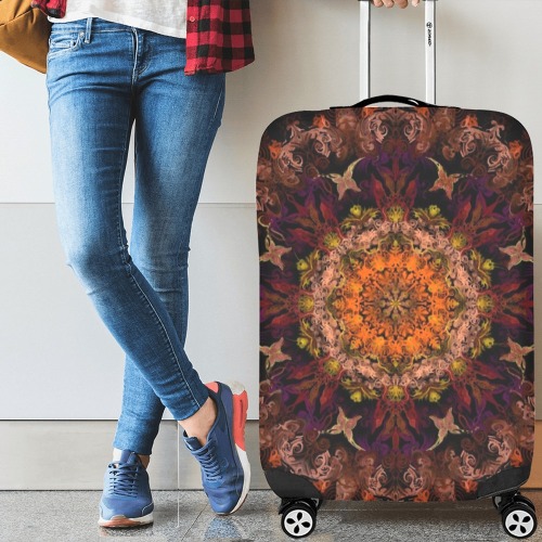 mandala light red Luggage Cover/Large 26"-28"