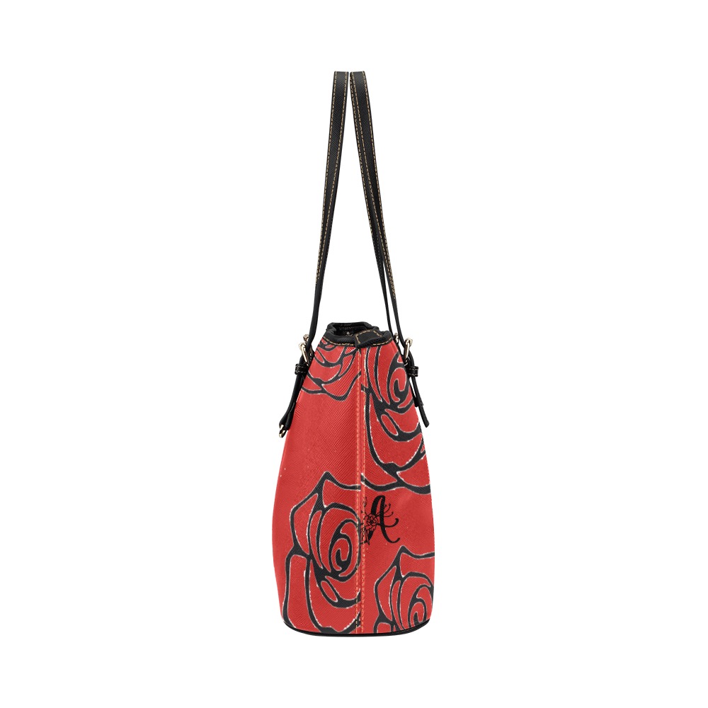 Aromatherapy Apparel Leather Tote Bag Red Leather Tote Bag/Small (Model 1651)