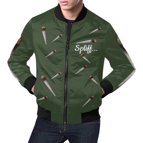 Spliff Green bomber Jacket All Over Print Bomber Jacket for Men (Model H19)