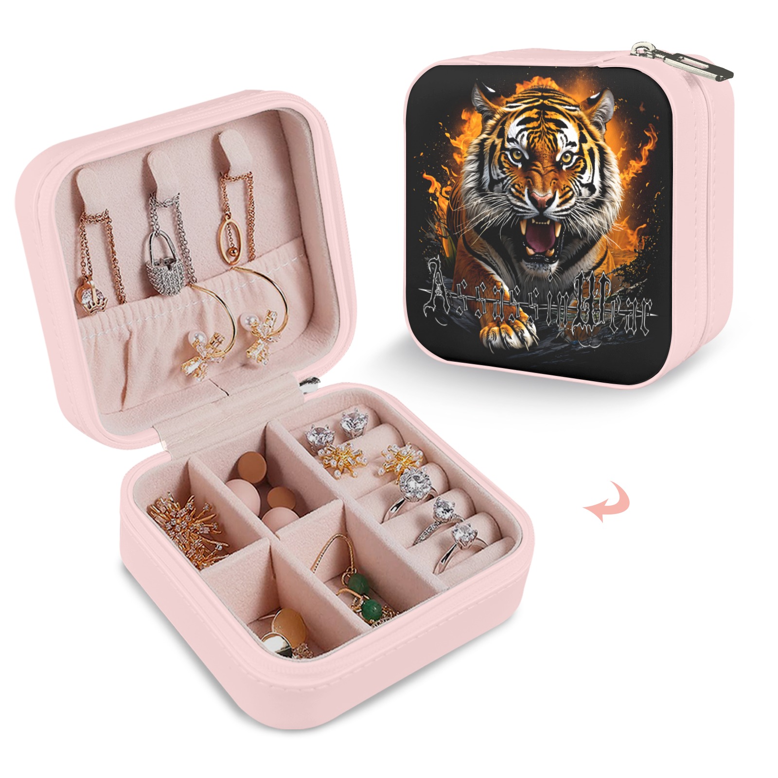 Tiger 5758 Jewelry Box Custom Printed Travel Jewelry Box