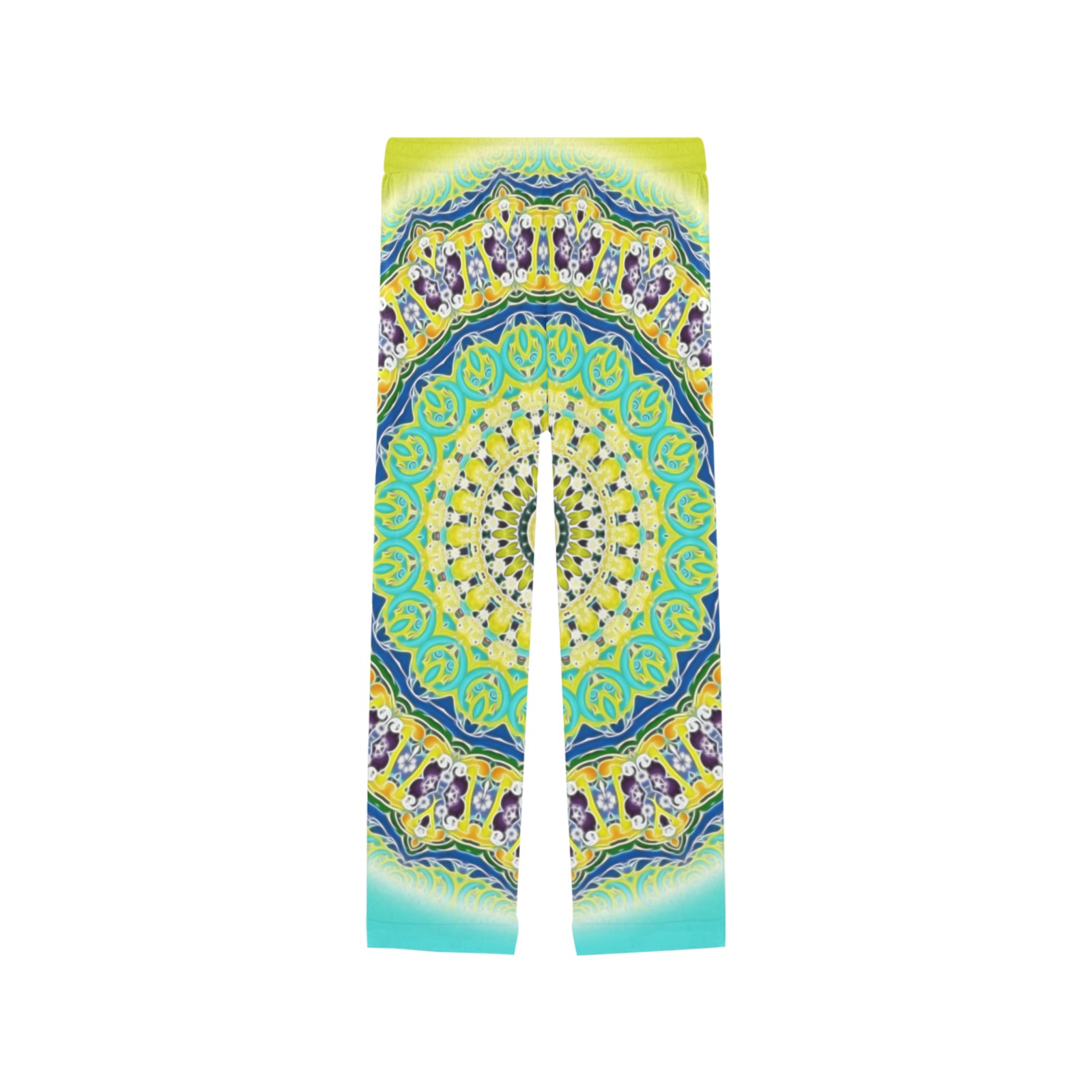 Power Mandala - Blue Green Yellow Lilac Women's Pajama Trousers