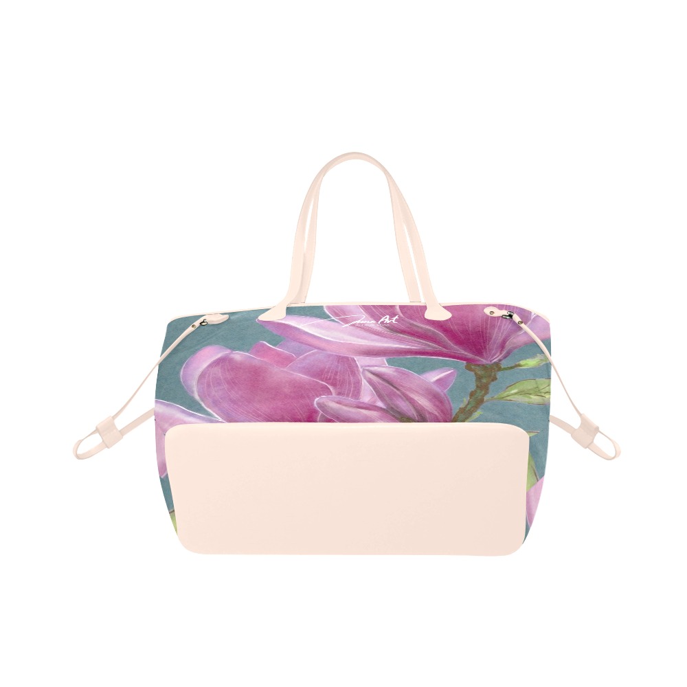 My Magnolia by June Yu Clover Canvas Tote Bag (Model 1661)
