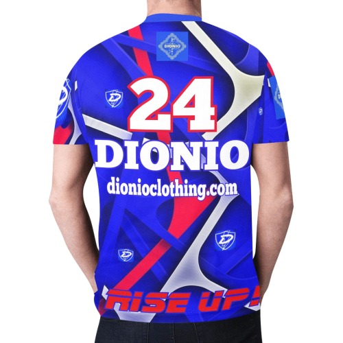 DIONIO Clothing - RISE UP! T-Shirt/Jersey (Blue, White & Red) New All Over Print T-shirt for Men (Model T45)