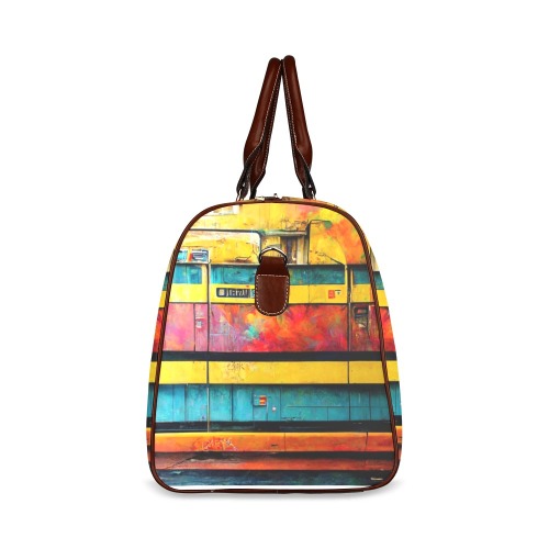 graffiti style train Waterproof Travel Bag/Large (Model 1639)