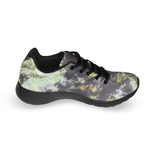 Green and black colorful marbling Women’s Running Shoes (Model 020)