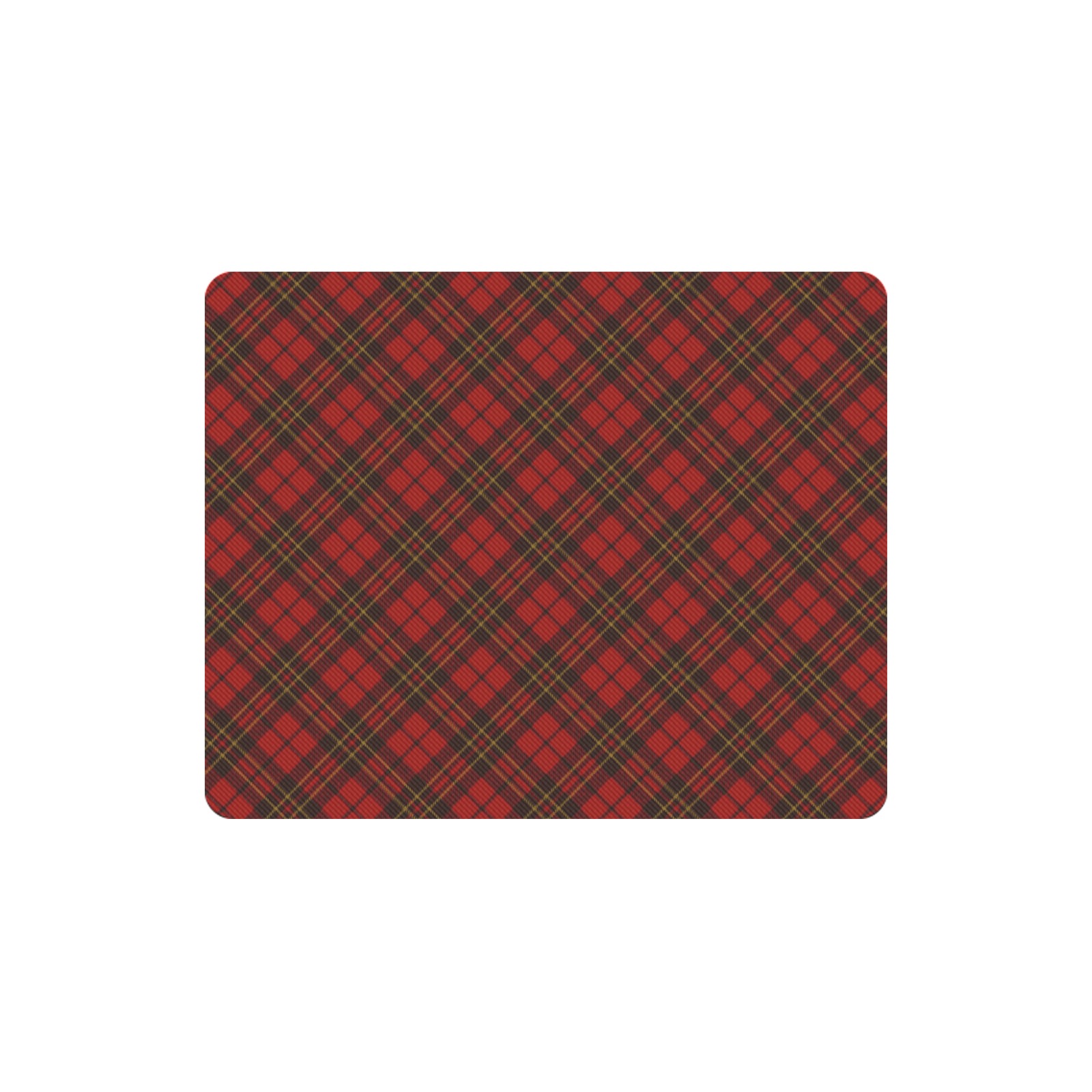 Red tartan plaid winter Christmas pattern holidays Rectangle Mousepad