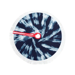 Shibori tie dye_T85 Thick Fringe Christmas Tree Skirt 36"x36"