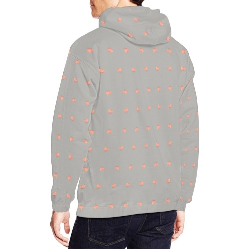 Mens Hoodie UPDATE Grey All Over Print Hoodie for Men (USA Size) (Model H13)