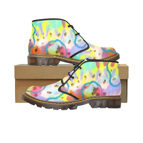 Funky Abstract Art for Your Feet Women's Canvas Chukka Boots (Model 2402-1)