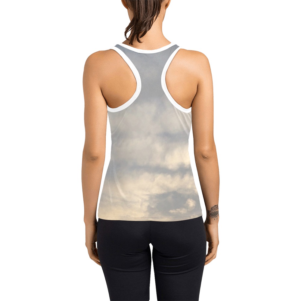 Rippled Cloud Collection Women's Racerback Tank Top (Model T60)