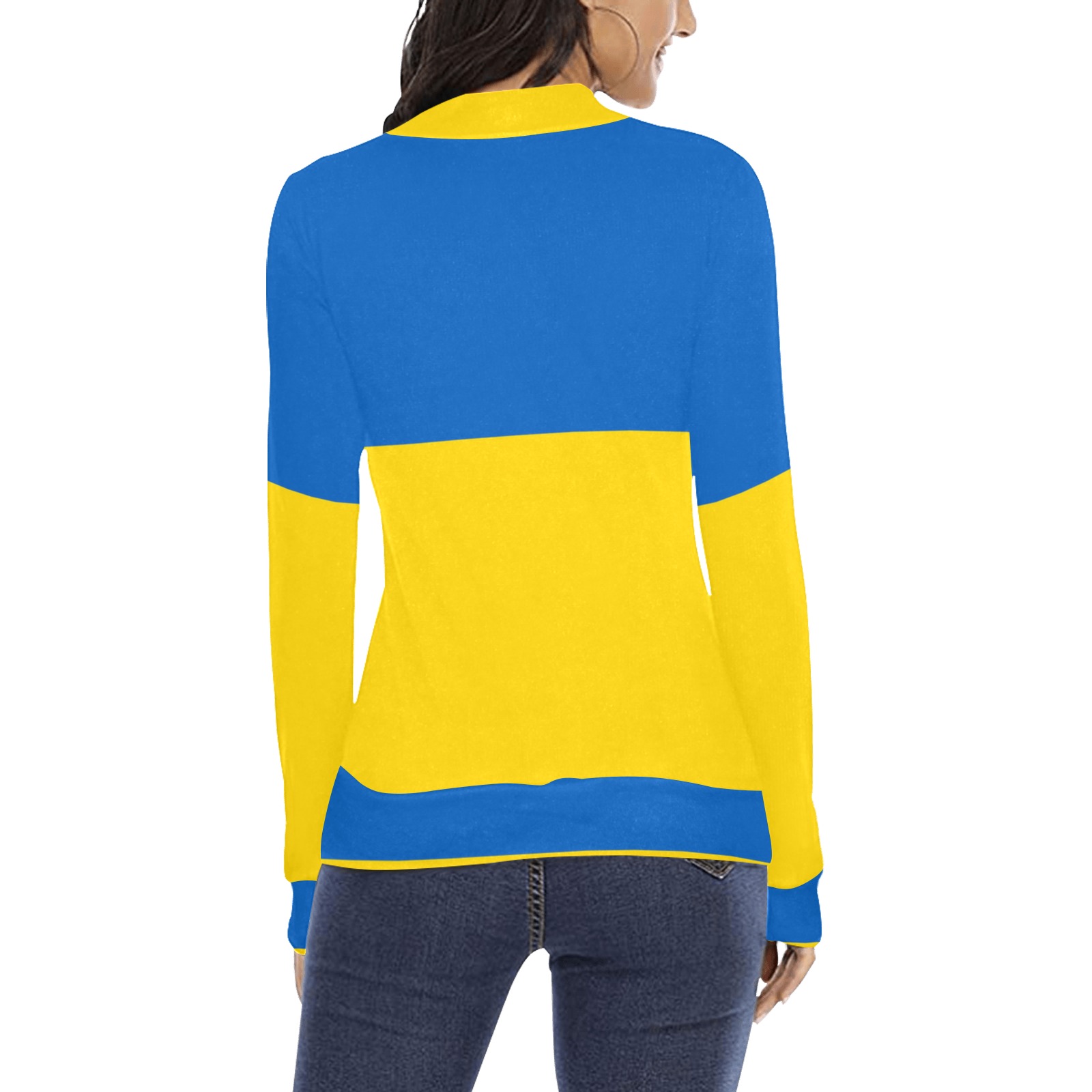 UKRAINE Women's All Over Print Mock Neck Sweatshirt (Model H43)