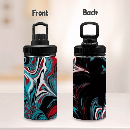 Dark Wave of Colors Kids Water Bottle with Chug Lid (12 oz)