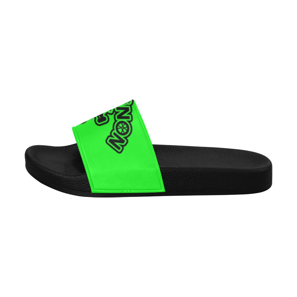 RollinOn3 Lime Green Slides Female Women's Slide Sandals (Model 057)