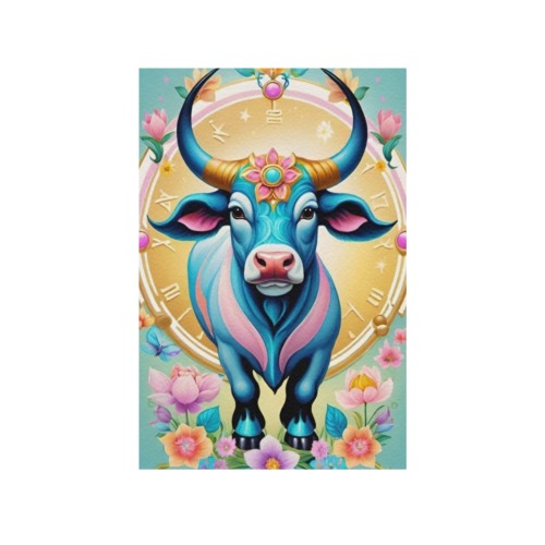 Taurus_-_The_Bull_-_Zodiac_TradingCard Frame Canvas Print 32"x48"
