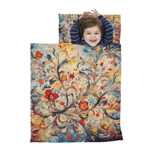 Cool decorative floral ornament. Colorful fantasy Kids' Sleeping Bag