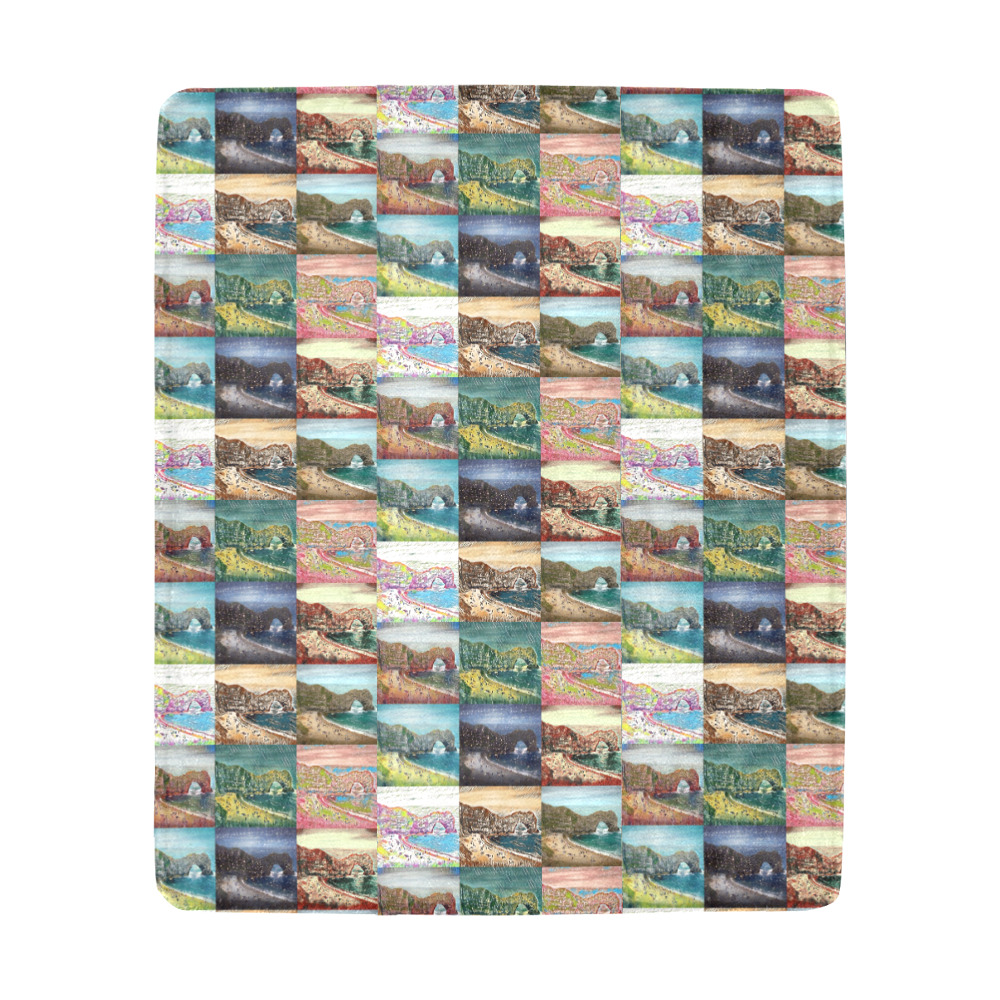 Durdle Door, Dorset, England Collage Ultra-Soft Micro Fleece Blanket 50"x60"