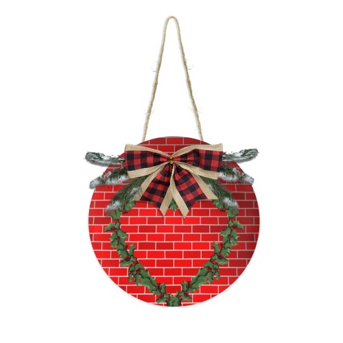 Christmas Bricks Heart Wreath Christmas Door Hanger (11.8inch)