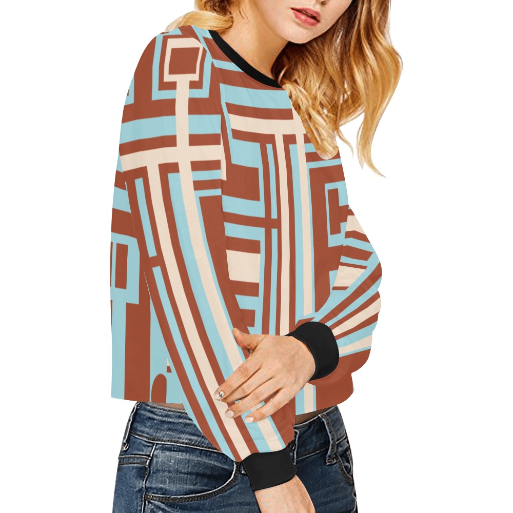 Model 1 Crop Pullover Sweatshirts for Women (Model H20)