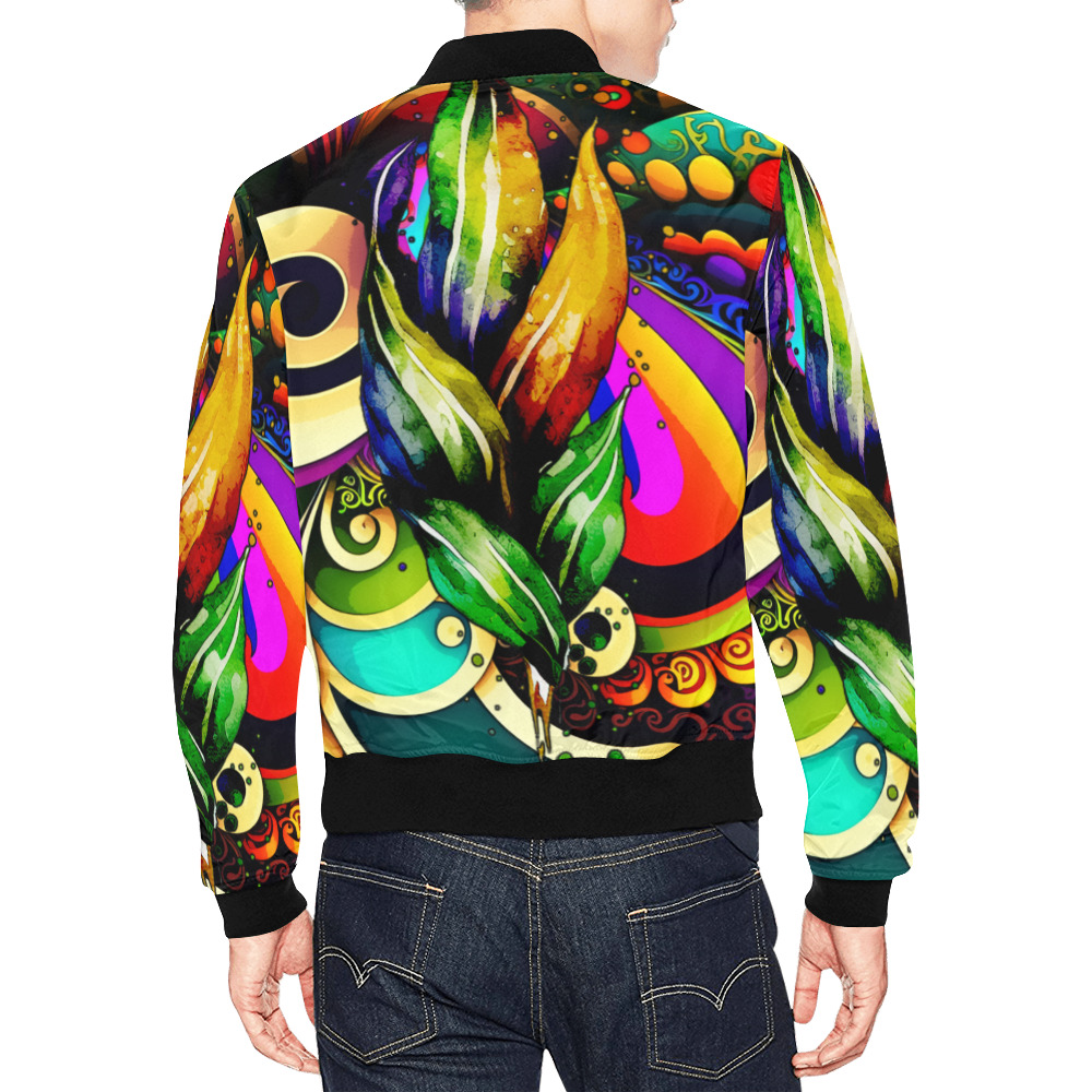 Mardi Gras Colorful New Orleans All Over Print Bomber Jacket for Men (Model H19)