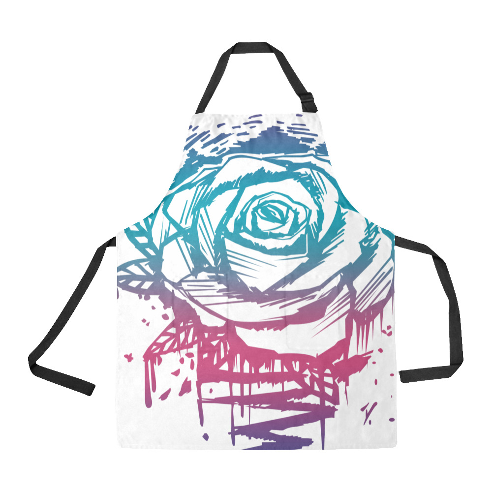 Candy Color Rose All Over Print Apron
