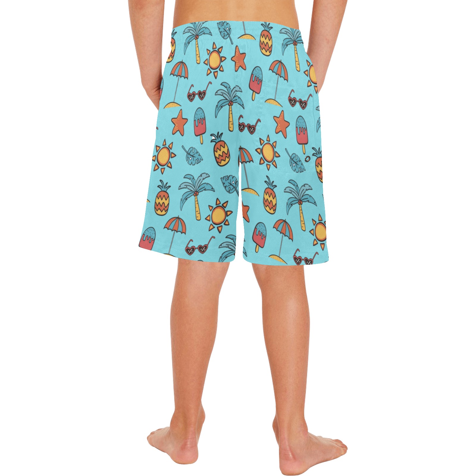 Sunny Daze Beach Shorts Boys' Casual Beach Shorts (Model L52)