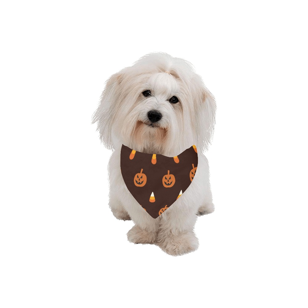 Pumpkins and Candy Corn Pet Dog Bandana/Large Size