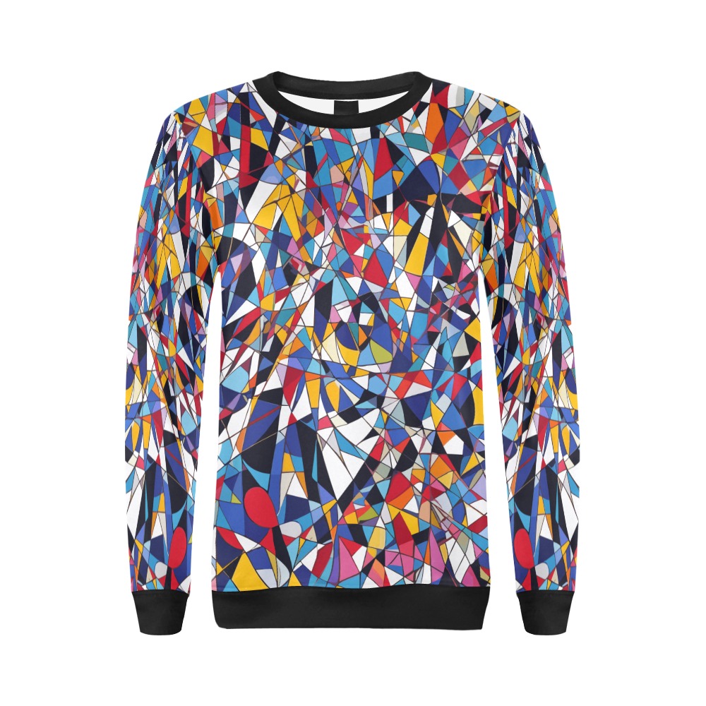 Decorative geometric colorful abstract art. All Over Print Crewneck Sweatshirt for Women (Model H18)