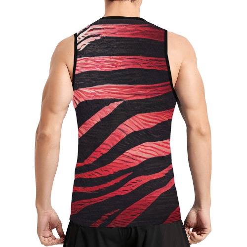 red and black zebra print All Over Print Basketball Jersey