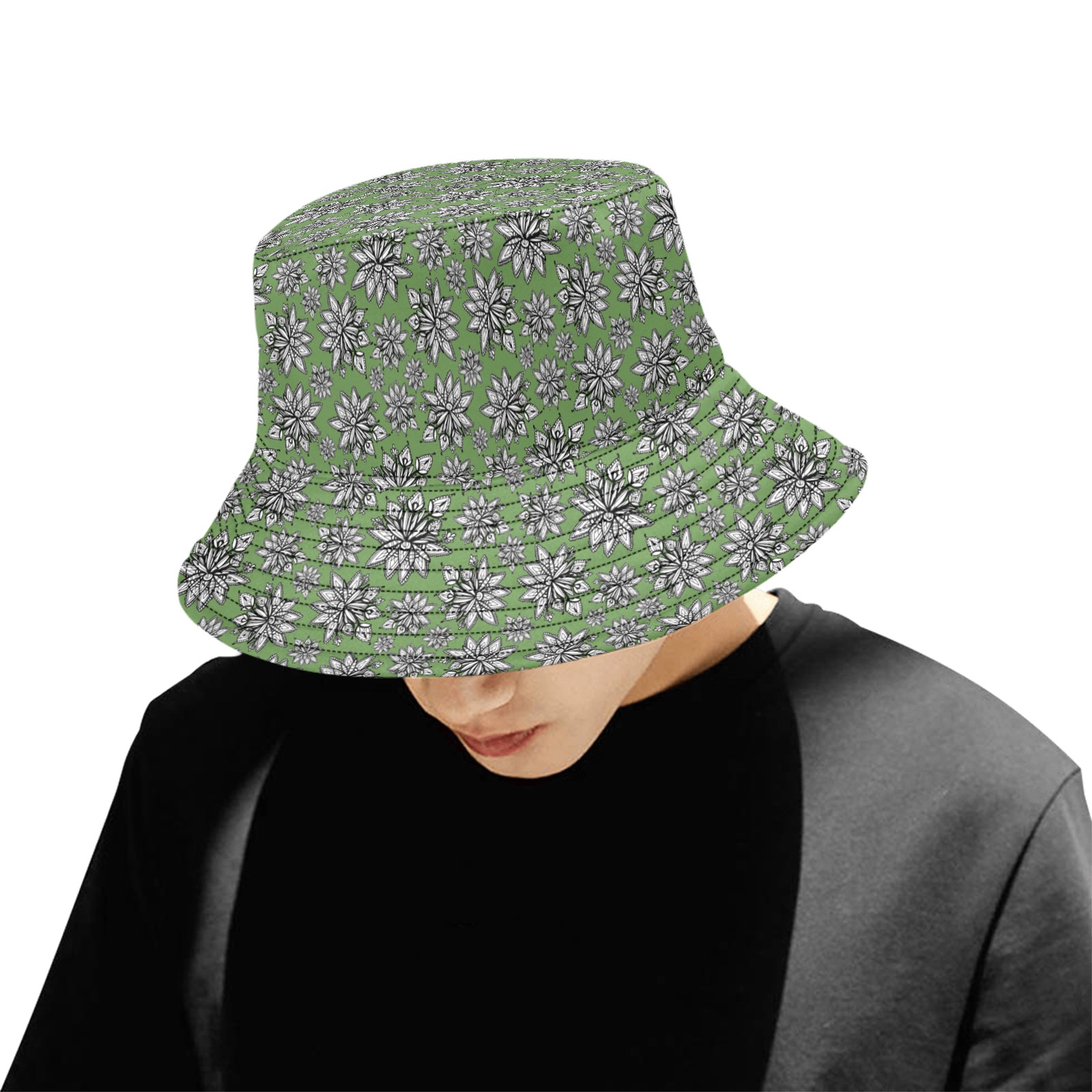 Creekside Floret - green Unisex Summer Bucket Hat