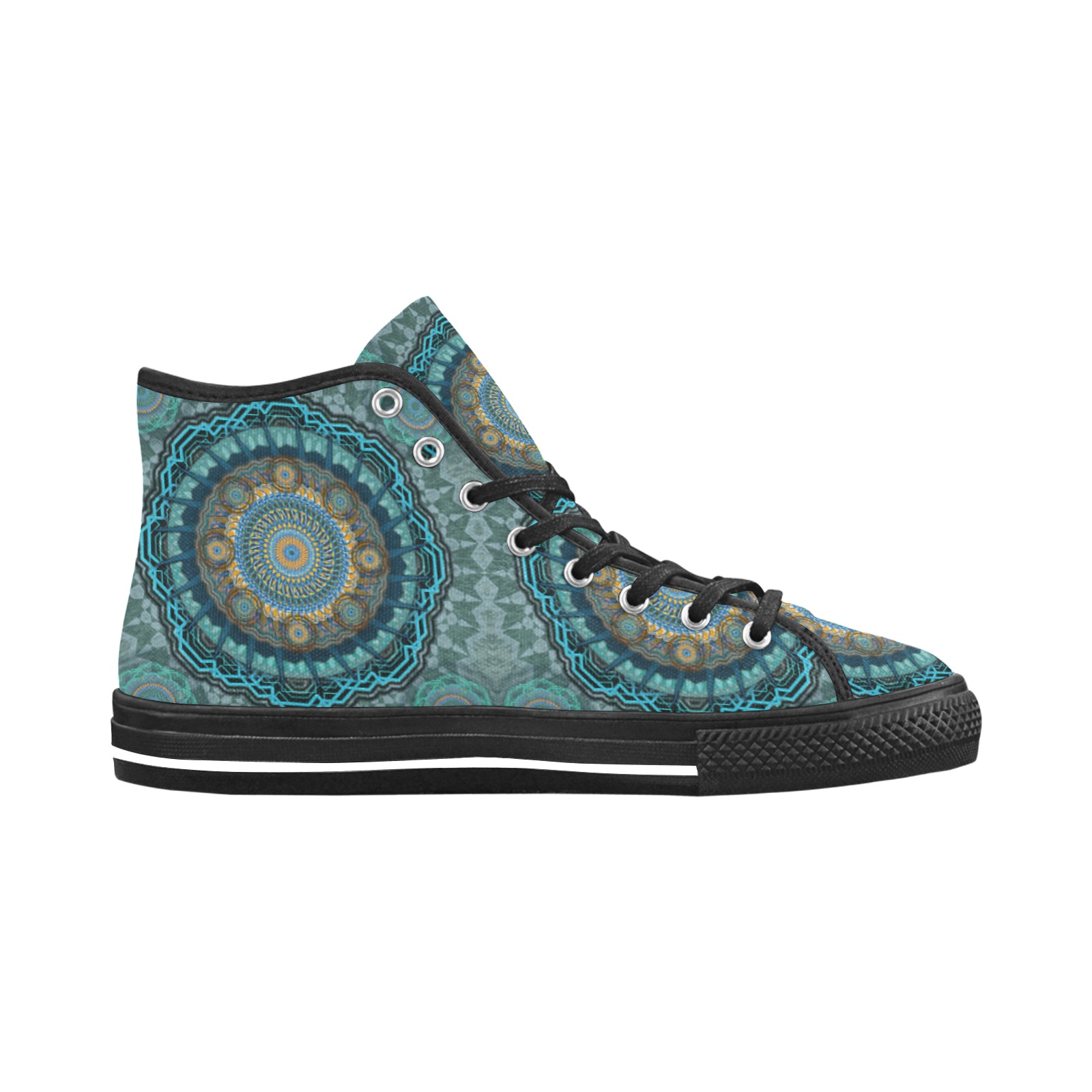 The Persian's gyrate psychedelic eyes' mandala Vancouver H Men's Canvas Shoes (1013-1)
