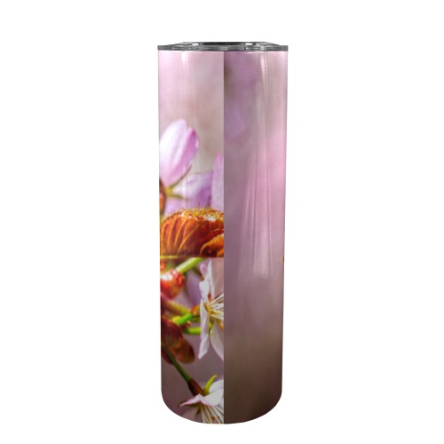Classy sakura cherry flowers, pink mist of spring. 20oz Tall Skinny Tumbler with Lid and Straw