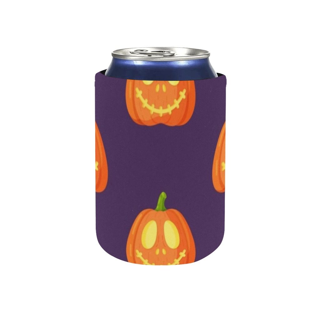 Halloween Pumpkin Neoprene Can Cooler 4" x 2.7" dia.
